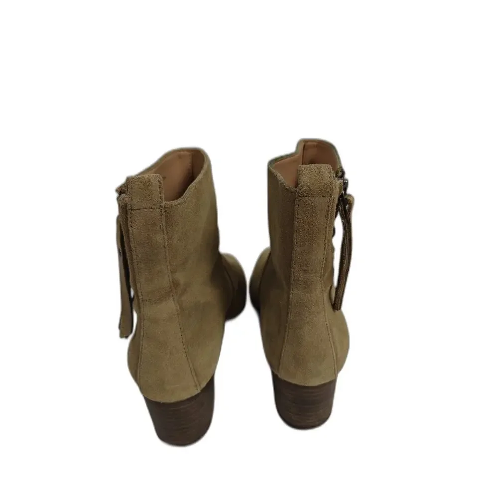 Women Banana Republic Suede Ankle Boots Tan Size 6.5M